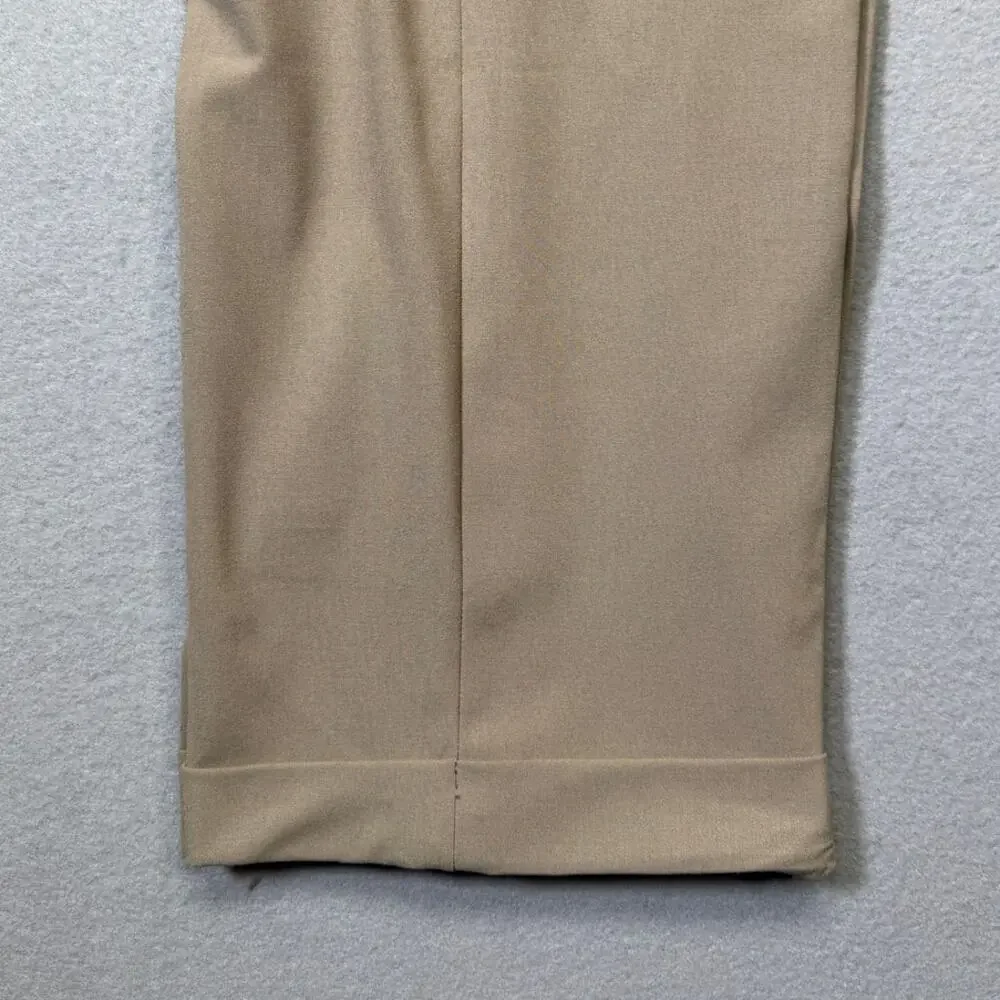 Michael Kors Men's Pleated Solid Classic Fit Pants Tan 40x32 $95
